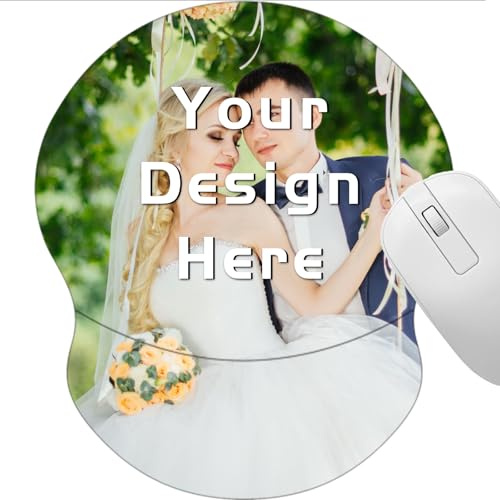 Tappetino per mouse personalizzato con supporto per il polso, tappetino per mouse ergonomico con base in gomma antiscivolo, per computer, ufficio, laptop (5)