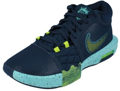 Nike Lebron Witness VIII, Zapatos con Cordones Hombre, Azul Marino/Verde cibernético-Escarcha-bicostero, 43 EU