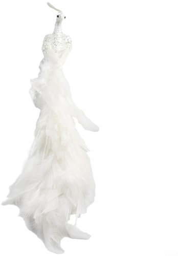 ZYNCUE Pfau Weihnachtsschmuck Natürliche Federn Hängende Simulation Pfau Glitzer Vogel Clip On Künstlicher Pfau für Weihnachtsbaum Schaufenster Landschaft Dekor