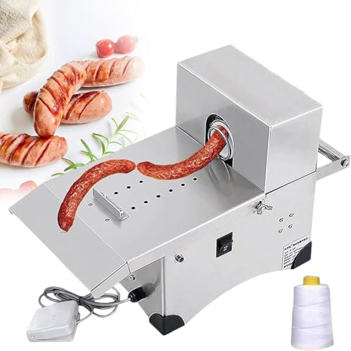 Electric Sausage Stuffer Machine Sausage Tying Knotting Machine, 10-45mm 200W Stainless Steel Sausage Tying Knotting Machine Automatic Sausage Linker Machine,for Commercial Home Use,110V