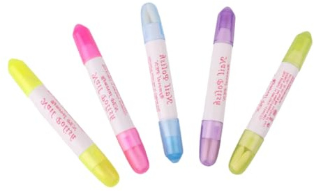 Penna Solvente Unghie 5 Pezzi in Plastica per Rimozione Smalto | Uso Professionale e Domestico, Facile da Portare, per Correzioni Precise e Pulizia Rapida Colore Casuale