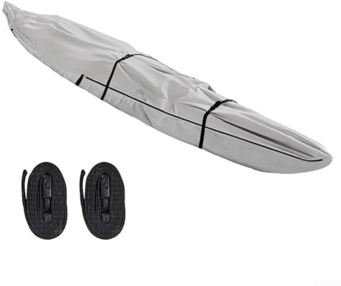 HpLive Kajak Abdeckung 420D Oxford Wasserdicht UV-Schutz Vollständige Abdeckung für Kanu Boot Kajak mit Aufbewahrungstasche, Grau(10FT)