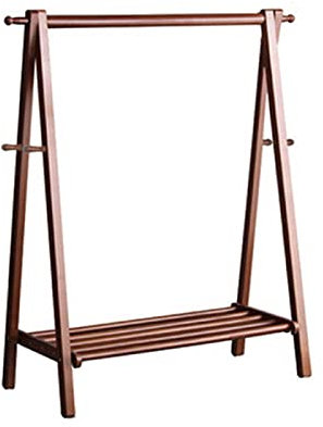 Fristående garderob med golvspegel, modern, minimalistisk klädställning av trä för att hänga kläder, garderobställ av trä för hemmakontor, hall, sovrum, öppen