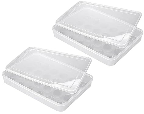 Mipcase 2 pièces Boîte à Œufs Plastique Cases Empilable avec Couvercle Transparent Rangement Œufs Durable pour Réfrigérateur et Cuisine Lot de Paniers Pratique