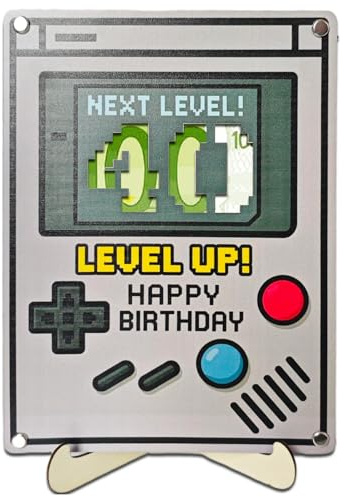 40 Geburtstag Männer Und Frau Geldgeschenke, Retro Spielekonsole Aus Holz Mit Geburtstagskarte Mann, Lustig Schreibtisch Deko, Nicht Nur Als Geschenk, Sondern Auch Als Dekoration