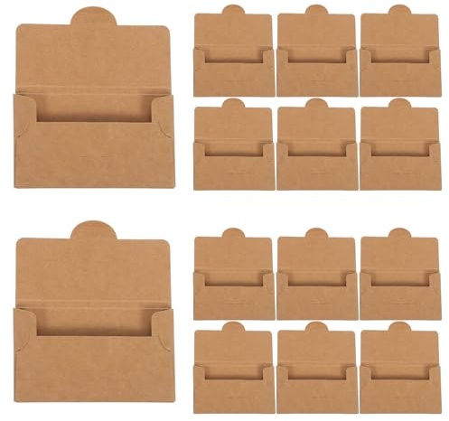 HIAKDOFT Boîte à Cartes de Visite en Papier Kraft 350G 30 Pièces 105X65X5Mm Porte-Cartes de Visite Bureau Organisateur Compact