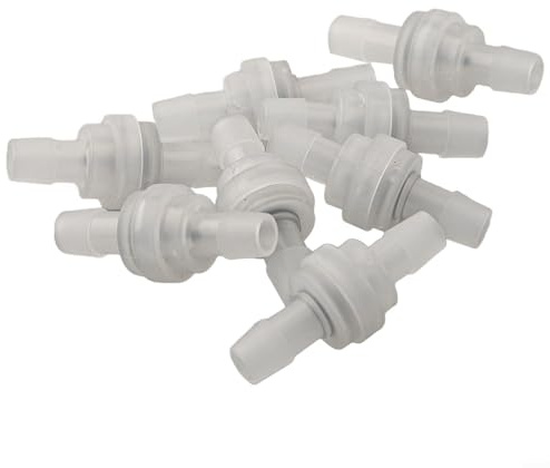 Opatiny Kunststoff-Rückschlagventil, 6/8/10/12 mm, Widerhaken-Armatur, für Wasser- und pneumatische Systeme, Weiß, 8 Stück