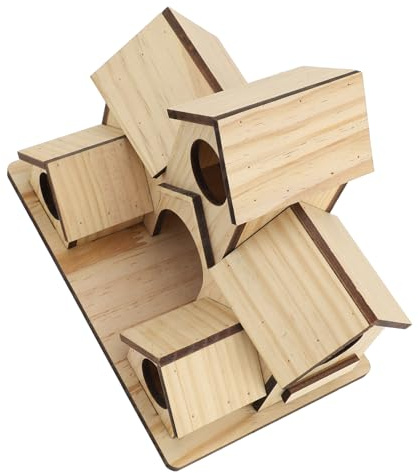 Hamwesh Nichoir à Oiseaux en Bois Non Peint, Kit de Nichoir en Bois à Faire Soi-même pour Peindre avec des Bandes de Peinture et des Pinceaux, Volière en D'hévéa pour Oiseaux,