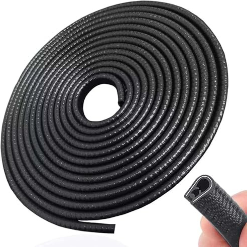 Xiciki Kantenschutz Gummi, 3 Meter U-Form Türkantenschutz aus Silikon, Kantenschutz Blech für Die Meisten Autos Blechverarbeitung Bootsbau Handwerk Haushalt (Schwarz)