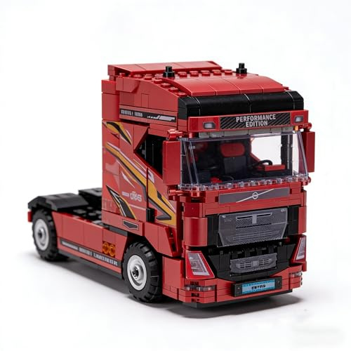 SANFUNET Technik LKW Bausteine, 800+ Teile Heavy Duty Truck Bausteinmodell, Klemmbausteine MOC Bausatz Bauspielzeug Kompatibel mit Großen Marken