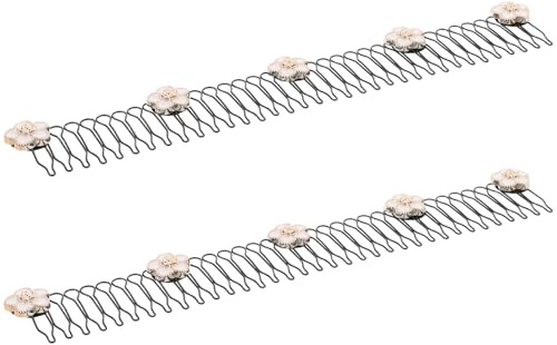 HEALEEP 2 Pezzi Fermagli per Chioma Invisibili a Forma di U, Accessori lo Styling di Chioma Adulti e Ragazze, Set Fissatore per Ciocche Ribelli, Pettine per Acconciature da Trucco