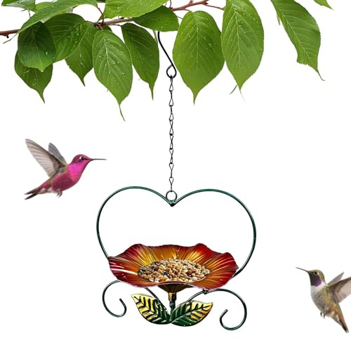 Dayysiuy s para Aves Silvestres - Decoración de Hierro con Forma de Flor Resistente a la Intemperie,para Aves de balcón,para Observar Comida Agua en Patio