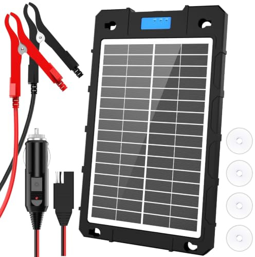 Chargeur de batterie solaire de voiture 7,5 W, chargeur de panneau solaire 12 V | Chargeur étanche et portable avec contrôleur PWM intégré pour voiture, moto, bateau, camping-car, remorque, motoneige