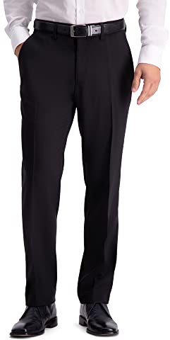 Kenneth Cole REACTION mens Techni-cole Mini Check Modern Fit Flat Front Dress Pants, Black, 38W x 30L US