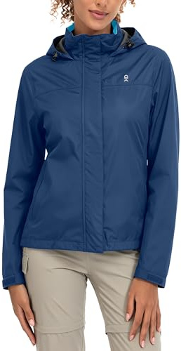 Little Donkey Andy Veste de pluie imperméable coupe-vent légère pour femme, Femme, Bleu mosaïque A1., Medium