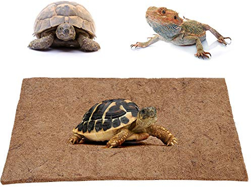 Tapis de reptile 80x40cm, tapis de fibre de coco de reptile naturel paillasson terrarium respirant literie substrat aménagement paysager pour animal de compagnie tortue lézard serpent iguane tortue