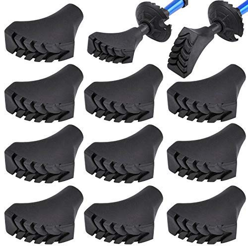 Eurobatt Nordic Walking Pads, 10 Stück, Schwarz, Gummi, Holz