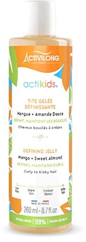 ACTIVILONG - Tite Gelée Définissante Actikids - Cheveux Bouclés À Crépus - Dès 3 ans - Amande Douce Et Mangue - 98% D'Ingrédients Naturels - Vegan - Parfum Hypoallergénique - Made In France - 260ml