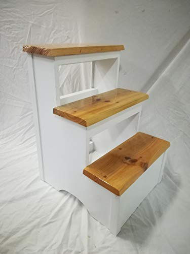 LA IBERICA Scala in legno 3 gradini. Bianco - Vernice