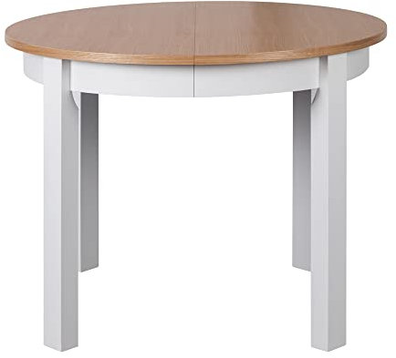 Selsey Gabele - Esstisch/Esszimmertisch furniert rund ausziehbar, für 12 Personen, 100-250 x 100 cm