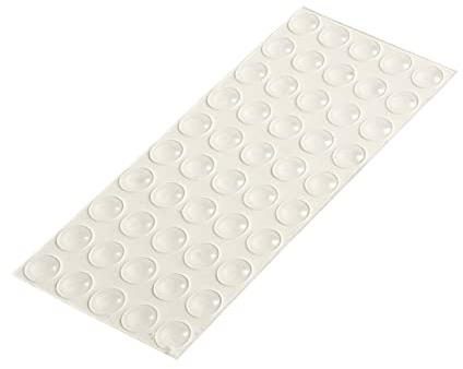 HELPMATE Lot de 50 petits tampons en caoutchouc transparents autocollants 8 mm H1,6 mm - Silencieux et antidérapant - Butées de protection - Butées de porte