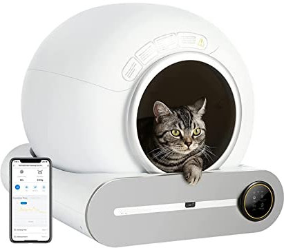 Lettiera per gatti autopulente Lettiera for gatti intelligente Toilette automatica for gatti con controllo tramite app Toilette for gatti autopulente a prova di spruzzi Anti odore Sandbox for Multi Ca