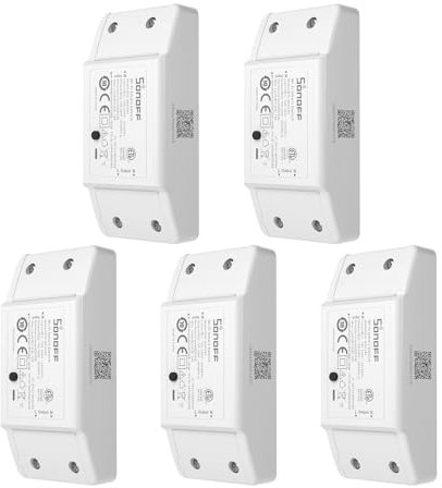 SONOFF BASICR4 Alexa Wlan Lichtschalter 5 Stück, Smart WiFi Schalter Relais Modul Mit Überhitzungsschutz, Kompatibel Mit Alexa und Google Home