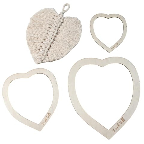 Plantilla De Hoja De Macrame 3pcs De Diferentes TamañOs Plantilla De Corte Macrame Herramienta De Corte Macrame De Madera Suministros De Macrame para La Pared Colgante De Bricolaje Que Hace El Amor