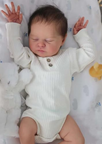 Anano Reborn Baby Mädchen Vollsilikon Lebensecht 48CM Reborn Puppe Silikon Baby Mädchen Babypuppe Wie Echtes Baby Puppe Das Wie EIN Echtes Baby Aussieht Waschbar