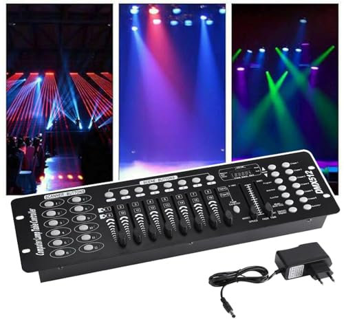 HDaspijh Controller DMX, Console DMX 512 A 192 Canali, Controller Luci Dj 240 Scene, Controller Luci DMX per Programma di Editing Dell'Illuminazione Scenica, Microfono Incorporato