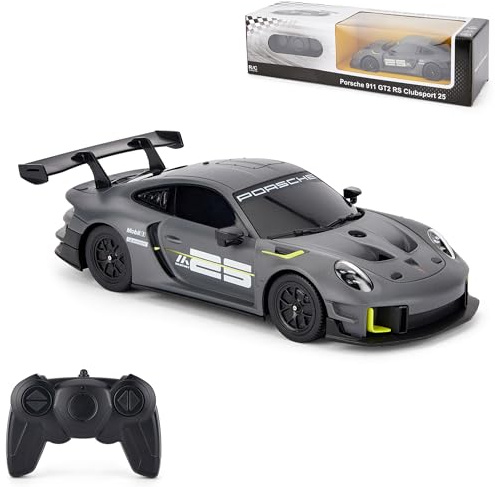Porsche 911 GT2 RS Clubsport 25 Voiture télécommandée - Échelle 1:24 - Voiture RC haute performance sous licence officielle - Gris - Idéal pour garçons et filles