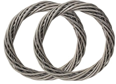 Gyrategirl 40cm Large Grapevine Wreath Rattan Wreath Decorative Plain Grape Vine Wreath DIY Garland for Wreath Making Supplies Wall Hanging Door Wreath for Front Door Spring Summer Wall Decor, 2PCS