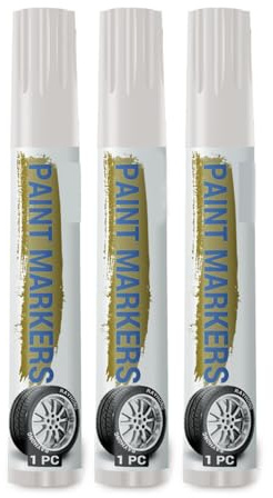 EINCORN 3Pieces Paint Pen for Car Tires, White Paint Waterproof Tire Marker Paint Pen, as the picture shows