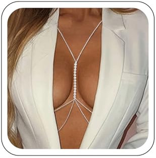 Wendalern Strass Körper Kette Für Frauen Geschichtet Kristall Körper Halskette Sexy Strand Bikini BH Kette Funkelnde Diamant Quaste Bauch Taille Ketten Nachtclub Stelle Zubehör Schmuck