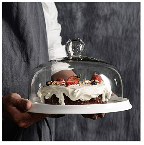 Set di espositori per server per cibo per feste, tortiera in ceramica Coperchio in vetro Vassoio per esposizione di dessert Decorazione fotografica in marmo Vassoio per esposizione strumenti per deco