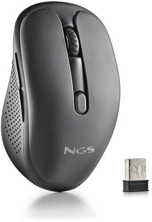 NGS | Evo Peep Souris Laser sans Fil Rechargeable, multimode 2,4 GHz + Bluetooth 5.1, USB-A, Boutons Silencieux, dpi réglable 1200/1600/2400/3200, ergonomie droitière, capteur Laser