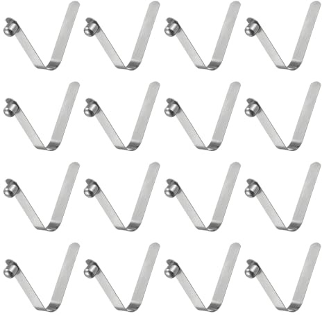 QUARKZMAN 16 Stück Einzelkopf Kajak Paddel Federclip 7x7x49mm 65Mn-Federstahl V-förmiger massiver Kajakpaddel Push Snap Clips für Zelte Kajak Paddel Zeltstange