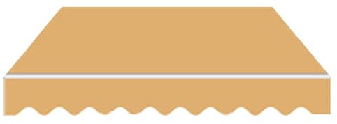 HRDMPFT Tenda Da Sole Retrattile, Telo Di Ricambio (Senza Telaio) Copertura Tende Da Sole Per Veranda, Tende Da Sole A Righe Con Balze /Disponibile In Diverse Misure E Colori(Khaki,300x200cm)