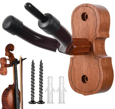 Wandgarderobe für Violine, Violinenständer aus Mahagoni, robuster Wandhalter für tragende Gitarre, Wandgarderobe für Cello, Violoncello, Violine, Ukulele, Violine und verschiedene Instrumente a