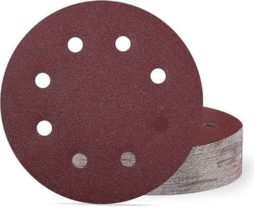 180mm Sanding Discs Hook and Loop Sandpaper 80/180 Grit, 40Pcs 7 Inch 8 Holes Drywall Sander Discs Polishing Pad Disc for Wall, Plaster, Floor Rough and Fine Sanding