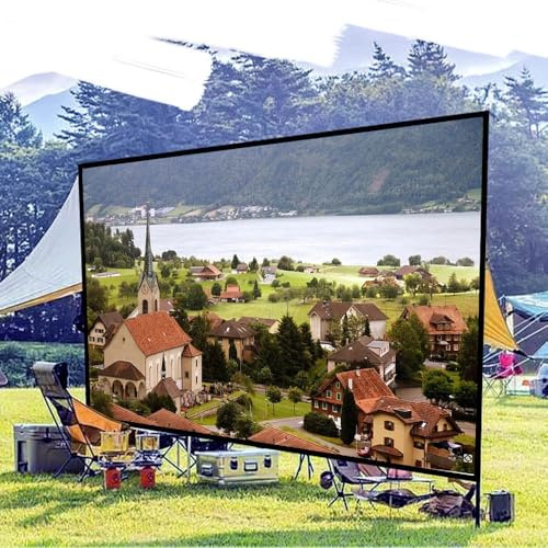 IMUNKT 200 Inch Projection Screen Large Foldable Movie Screen 300 250 180 150 Inch Outdoor Portable Projector Screen Washable For Home Backyard Office Meeting Presentation(16:9,300)