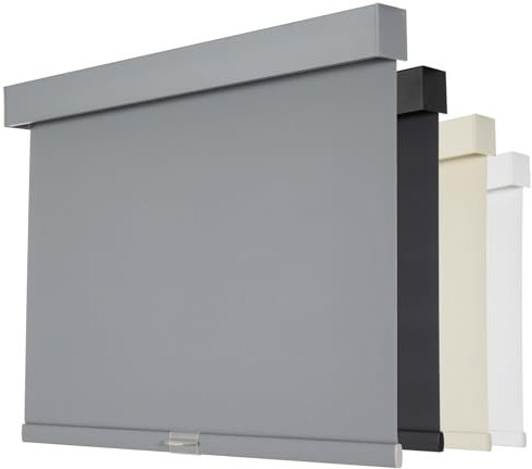 Persilux Verdunkelungs-Fensterrollos für Zuhause, schnurlose Rollos mit Volant, wärmeisolierter Stoff-Fensterrollos, UV-Schutz für Innenfenster, Büro und Schlafzimmer (Grau, 45,7 cm B x 162,6 cm H)