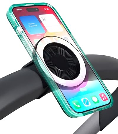 Magnetic Phone Holder for Stroller, Shopping Cart & Golf Push Cart | Handlebar Phone Mount for MagSafe | Strap with Strong Magnet for Mag Safe | Stroller Accessories for Uppababy, Nuna, Bugaboo...