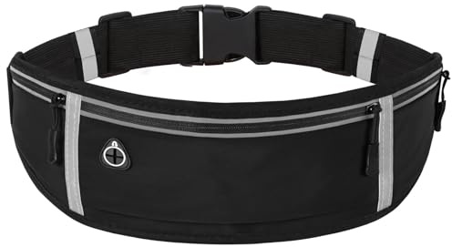 Flintronic Laufgürtel, Sportgürtel, Fitnessgürtel mit Verstellbarem Gummiband, Schweißfeste Hüfttasche für Jogging Laufen und Andere Outdoor-Aktivitäten, Passend für alle Smartphones
