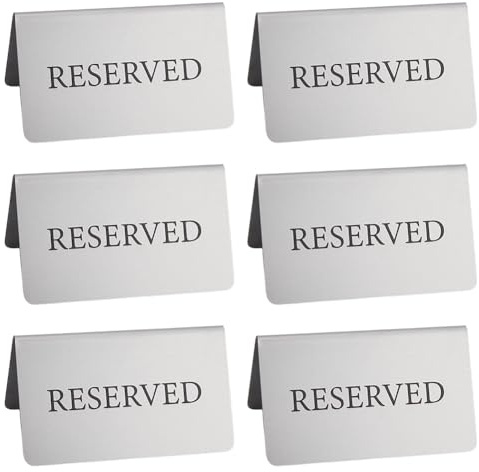 OLYCRAFT 6 Stück Reserviert Schild 10x6x6.5cm Tischständer Zeltschild Aus Edelstahl Reserviert Schild Reserviert Tischzeltschild Edelstahl Für Restaurants Bars Und Hochzeiten
