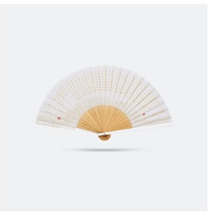 NTIYOU Folding Fan Chinese Style Folding Fan Vintage Retro Handmade Handheld Fan Hand Fan for Home Decoration Dancing Summer Gift Hand fans(Blanc)