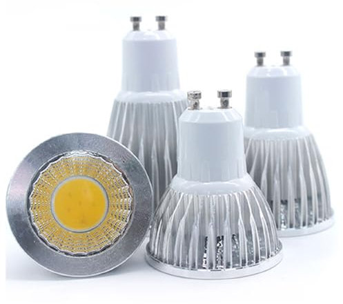 lampadine 10-Pack, LED COB Spotlight Bulb AC85V-265V 5W GU10/E14/E27/GU5.3 LED Spot Light Lamp, MR16 DC12V LED Bulb(Warm White,GU10)