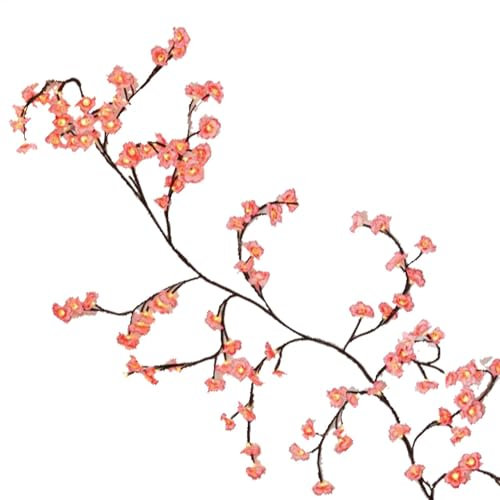 Pink Tree Lamp, Lighted Artificial Blossom Bonsai, Remote Control Dimming & Timer Function, Decorative Flower Lights for Desk, Windowsill, Shelf Decoration