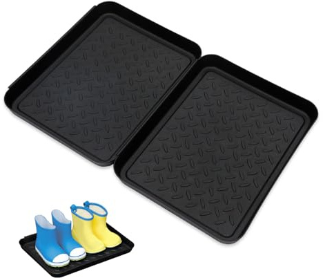 YZROHYI 2 PCS Kunststoff Schuhablage Schuhabtropfschale Schuhmatte Ablage 35 X 27.5 X 3 cm,Schuhwanne Kunststoff,Schuhtablett Plastik,Schuhmatte Abtropfmatte,Schmutzfang Schuhe Schale,Shoe Drip Tray