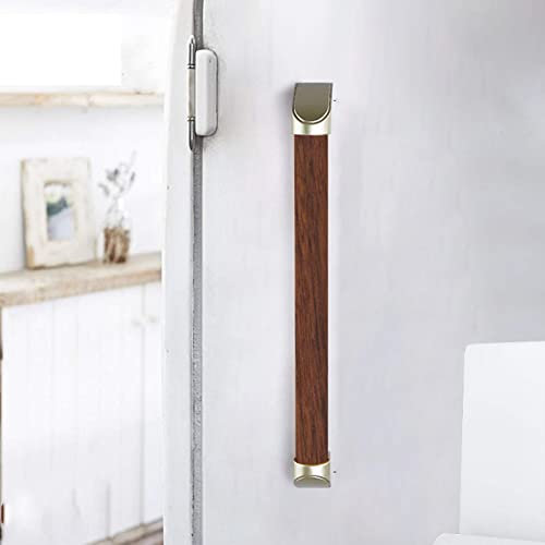 Haltegriffe fürs Badezimmer aus Holz, Haltegriffe fürs Badezimmer, Sicherheits-Haltegriff mit rutschfestem Griff, Bequeme Haltegriffe für Badewanne und Dusche für Behinderte und ältere Menschen, Schw
